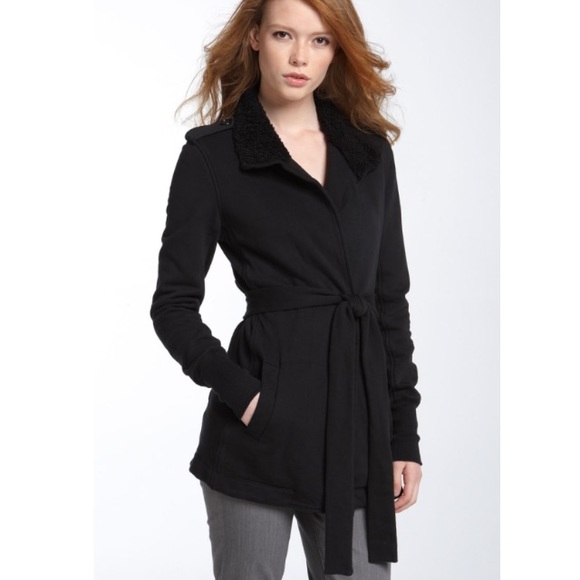 James Perse Jackets & Blazers - JAMES PERSE Surplus Wrap Cotton Jacket in Black